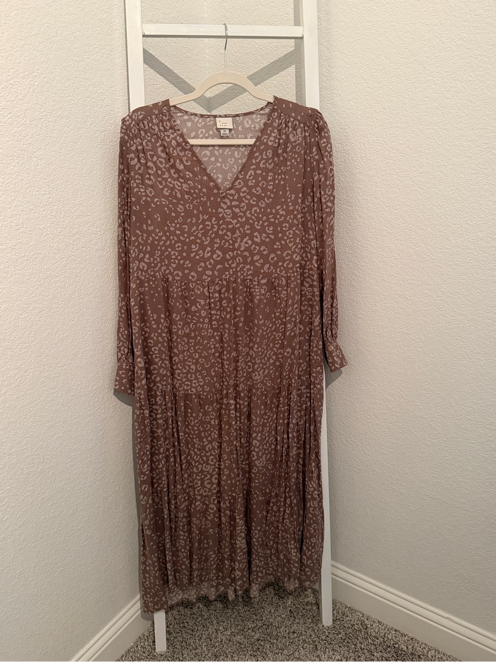 A New Day Animal Print Tiered Maxi Dress – Size XS